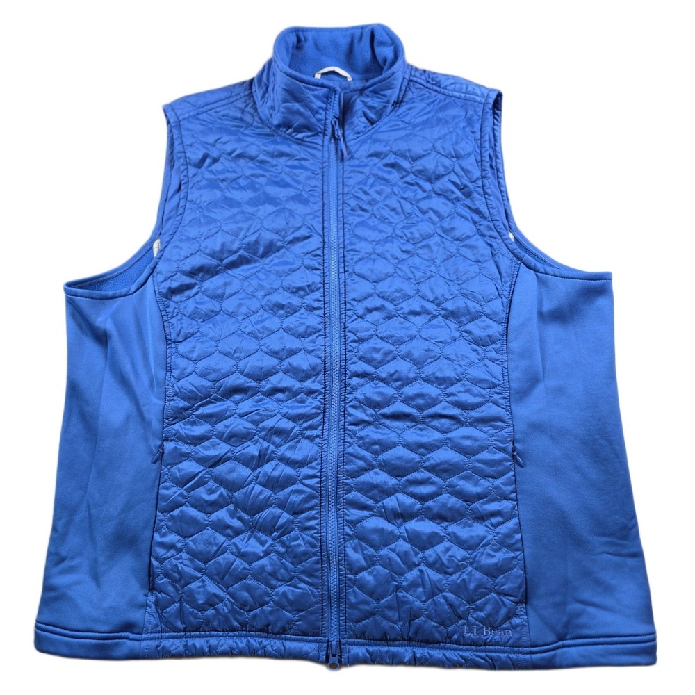 LL Bean Mountain Classic Vest Womens 2X Plus Blue Quilted Thinsulate Hybrid